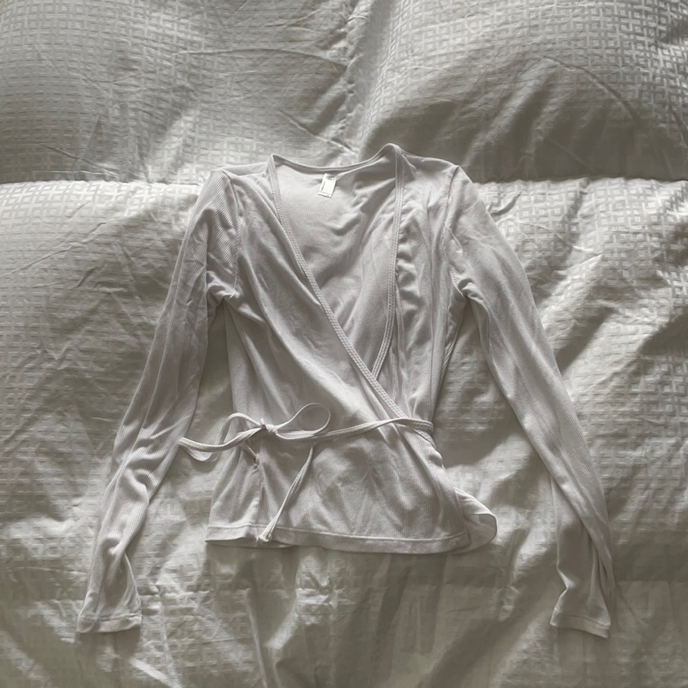 american apparel wrap long sleeve top